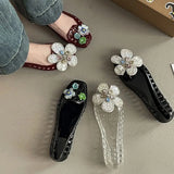 KYLETHOMASW  - fashionab Flower Decor Jelly women's Sandals Square Toe Hollow‑Out women's Slippers Non‑Slip Beach Slip‑On Casual women's shoes
