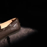 KYLETHOMASW  -  New Leather Flats Shoes Women's Loafers Round toe Vintage Suede Leather Ladies Casual British Style Flat Single Shoes