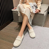 KYLETHOMASW  -  Plus Size 34-43 Women Wool Shoes Winter Warm Cotton Loafers Femmes Lambswool Moccasins Slip On Round Toe Ladies Sheep Fur Flats