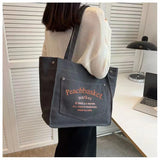 KYLETHOMASW  -  Fashion One-shoulder Women's Bag Canvas Casual High-quality Texture Tote Bag Students Class Commuting Bag Large-Capacity Bag