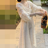 KYLETHOMASW  -  Mermaid princess summer new retro ruffle edge embroidery slim chic dress Hong Kong flavor retro chic skirt