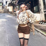 KYLETHOMASW  -  Premium New Fur Vintage Leopard Coat Patchwork Minority Small Fellow Age Reduction Jacket Slim Harajuku High Street Soft Mujer