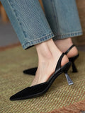 KYLETHOMASW  -  Pointed Toe Women's Sandals Elegant Slippers High Heels Shoes 2025 Summer Sexy Brand Slingback Shoes Dres Pumps Mujer De Slides