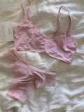 KYLETHOMASW  -  Lace Bra Set Woman Adjusted-strap Seamless Bras+Low Waist Panties Female Casual Simple Solid High Elasticity Lingerie Sets