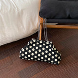 KYLETHOMASW  -  Women Polka Dot Soft Fabric Cloud Shoulder Bag Chain Crossbody Bags New Trend Casual Daily Fashion Handbags and Purses
