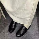 KYLETHOMASW  -  Women Penny Loafers Faux Leather Round Toe Low Chunky Block Heel Slip On Preppy College Oxford Casual Office Autumn Winter Shoes