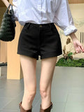 KYLETHOMASW  -  High Waist Slimming Straight Leg Casual Shorts Women's Autumn Winter Commute Versatile Butt Lifting A-Line Hot Pants