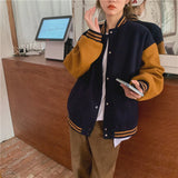 KYLETHOMASW  -  Streetwear Y2K Baseball Jackets Women Oversized Patchwork Bomber Coat Bf Harajuku Preppy Korean Casual All Match Outerwear