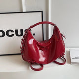 KYLETHOMASW  -  Trend Brand Crescent Bag Women PU Leather Fashion Backpack High Quality Shoulder Bag Adjustable Strap Ladies Solid Crossbody Bag