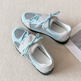KYLETHOMASW  -  Fashion Splicing Lace Up Flat Sneakers Women Round Toe Mixed Color Comfort Designer Shoe Lightweight Outdoor Running Casual Shoe