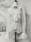 KYLETHOMASW  -  Japanese Court Slim Waist England Style Shirt Vintage Flare Sleeve Stripe Ruffles Blouses All-match Sweet Patchwork Casual Blusa