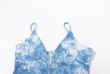 KYLETHOMASW  -  Beach Style Set Women's Autumn Printed Sequin Halter Neck Vest Hip Wrap Slim Fit Short Skirt Fashion Two-piece Set