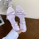 KYLETHOMASW  -  Fashion Butterfly-Knot Party Ladies High Heels Sandals Shoes Female Pointed Toe Footwear Ankle Buckle Women Heeled Sandals Shoes