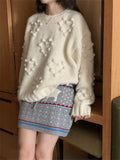 KYLETHOMASW  -   Gentle Spring Sweaters OL Knitted Chic Loose Daily 2024 Full Sleeve Minimalist Office Lady Solid Pullovers Sweet