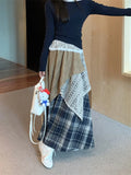 KYLETHOMASW  -   Winter Thicken Women A-Line Skirts Daily New Slim Lace All Match Chic Vintage Hollow Out Streetwear High Waist Loose
