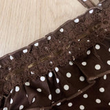 KYLETHOMASW  -  Korean Fashion Vintage Brown Polka Dot Bow Mini Dress Women Summer Japanese Mori Girl Style Kawaii Y2K Slim-Fit Strapless Dress