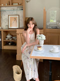 KYLETHOMASW  -  Bohemian Women Sweet Fresh Floral Vest Dress Summer 2025 New Style French Vacation Style Mid Length Vestidos
