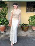 KYLETHOMASW  -  High Quality Satin Jacquard Skirt for Women 2025 Spring Summer Elegant Bodycon Long Skirt Office Wear Versatile Commuter Style