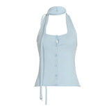KYLETHOMASW  -  Woolen breasted backless tank top, tight fitting camisole, inner top, summer thin style, spicy women's clothing