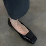 KYLETHOMASW  -  Mary Jane Square Toe Casual Low Heel Shoes 2025 Autumn New Fashion Daily Dress Up Temperament Women Flat Shoes Soft Soled Shoes