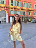 KYLETHOMASW  -  Women Front Button O Neck Sleeveless Yellow Vest Casual Summer Tank Top