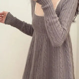 KYLETHOMASW  -  Knitting Grey Sweater Twists Solid Color Thin Long Sleeve Shirt Sueter Mujer Korean Fashion Pull Femme Jumper Y2k Top
