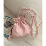KYLETHOMASW  -  Korean Drawstring Women New Cloud Bag Versatile Single Shoulder Crossbody Bucket Bags