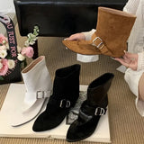 KYLETHOMASW  -  White Sandals Woman Thong Low Heels Ankle Boots Summer Ladies Shoes Punk Black Sandals Brown Flip Flops Sandales Femmes 2025