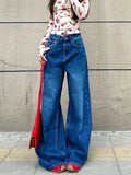 KYLETHOMASW  -  Y2K Spicy Girl Jeans Women Retro High Waisted Wide Leg Loose Slimming Straight Leg Floor Length Casual Drape Trousers