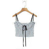 KYLETHOMASW  -  Summer Hot Selling Thin Shoulder Strap Polka Dot Tie Short Cute Vest for Women