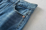 KYLETHOMASW  -  New Ladies' Patchwork Design Flared Pants Casual Denim Pants Retro Style Spice Girls Trousers High Waist Solid Color Jeans