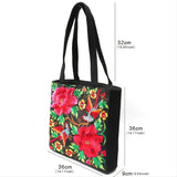 Kylethomasw New Ethnic Phoenix Embroidered Women's Shoulder Bag Receptor Embroidered Canvas Casual Bag