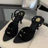 KYLETHOMASW  -  Fashion Street Style Elegant Thin High Heels Woman Pumps Pointed Toe Slingbacks Stripper Party Dress Shoes