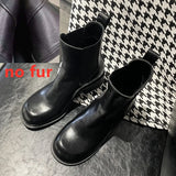 KYLETHOMASW  -  New Women's Chelsea Boots Retro Square Toe Women Ankle Boots Large Size Stretch female Cigarette Boots