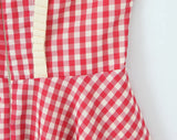 KYLETHOMASW  -  Sexy Red Plaid Print Halter Dress Women Slim Low Waist Spliced Khaki Wood ears Lining Swing Ball Gown Short Dresses Summer Robe