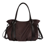 KYLETHOMASW  -  Women Polka Dot Nylon Tote Bag Pu Leather Handle Large Capacity Soft Shoulder Bag Casual Daily Crossbody Handbag Purse