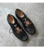 KYLETHOMASW  -  Ballet Shallow Flat Shoes Soft Commuting Casual Shoes 2025 Spring and Autumn Retro Cross-laced Flat Mary Jane Shoes