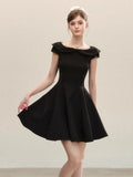 KYLETHOMASW  -  Summer Fashion Mini Dress Women Slim Fit Elegant Short Sleeves A Line Dresses French Chic Female Casual Sweet Cute Ladies Dress