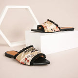 KYLETHOMASW  -  Hot-selling Flat-bottomed Women's Slippers Pointed Open-toe Printing Fringed Women's Sandals Casual Daily Outdoor Women's Shoes
