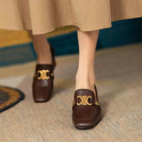KYLETHOMASW  -  Retro Soft Leather High Heels Comfort Fashion Chunky Heel Square Head British Style Women's Shoes New Elegant party pumps