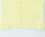 KYLETHOMASW  -  Sexy Chic Cropped Sweater Vest Yellow Spring Summer Knitted Hollow Out Women Ladies Knitwear Sweater Jersey Crop Top New