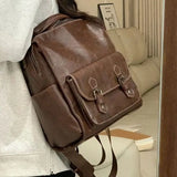 KYLETHOMASW  -  Casual Vintage Brown Backpacks Women Preppy Style Large Capacity Mochila Schoolbag Female Retro Y2k Backpack Aesthetic