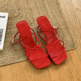 KYLETHOMASW  -  Fashion Womens Shoes 2025 Sandals Stiletto Heels Suit Female Beige All-Match Luxury Girls Low New Comfort High Retro Summer
