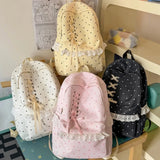KYLETHOMASW  -  Polka Dot Bag Lace Bandage Bow Mochila Preppy Style Mochilas Mujer Fresh Fashion Backpacks Travel Backpack Bolsas Feminina