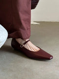 KYLETHOMASW  -  Summer Women's Genuine Leather Mary Jane Shoes Sandals Fashion Buckle with Square Toe Soft Bottom ladies Shoes