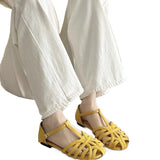 KYLETHOMASW  -  Summer Fashion Weaving Hollow Flat Bottom Baotou Comfortable Soft Bottom Sandals for Women's Casual Versatile Sandals