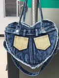 KYLETHOMASW  -  Star Contrast Denim Bag Shoulder Crossbady Bags for Woman Underarm Bolsos De Mujer Spice Girl Sac Femme Original Heart Bolso
