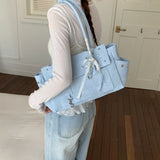 KYLETHOMASW  -  Women's PU Leather Rivet Star Handbag Sweet Cool Niche Aesthetic Daily Street Shoulder Tote Bag New Handbags and Purses