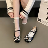 KYLETHOMASW  -  Sweet Lolita Butterfly-knot Women Mary Jane Shoes Concise Mid Heel Patent Leather Dress Shoes Cosplay Party Daily Wear Pumps