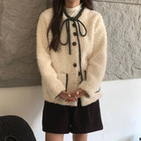 KYLETHOMASW  -  Sweet Hot Girl O-neck Double-sided Woolen Coat Women's Autumn/winter O-neck Lace-up Loose Coat Fashion Female Clothes